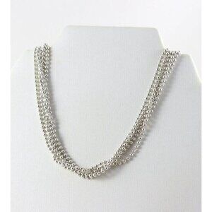 Sterling Silver 5 Strand Bead Necklace ESPO Necklace 18 inch Joseph Esposito